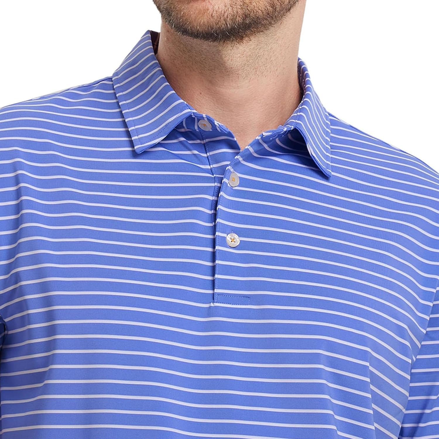 M MAELREG Golf Shirts for Men Moisture Wicking Striped Polo Performance Dry Fit Business Sports Mens Polo Shirts Short Sleeve - Image 4
