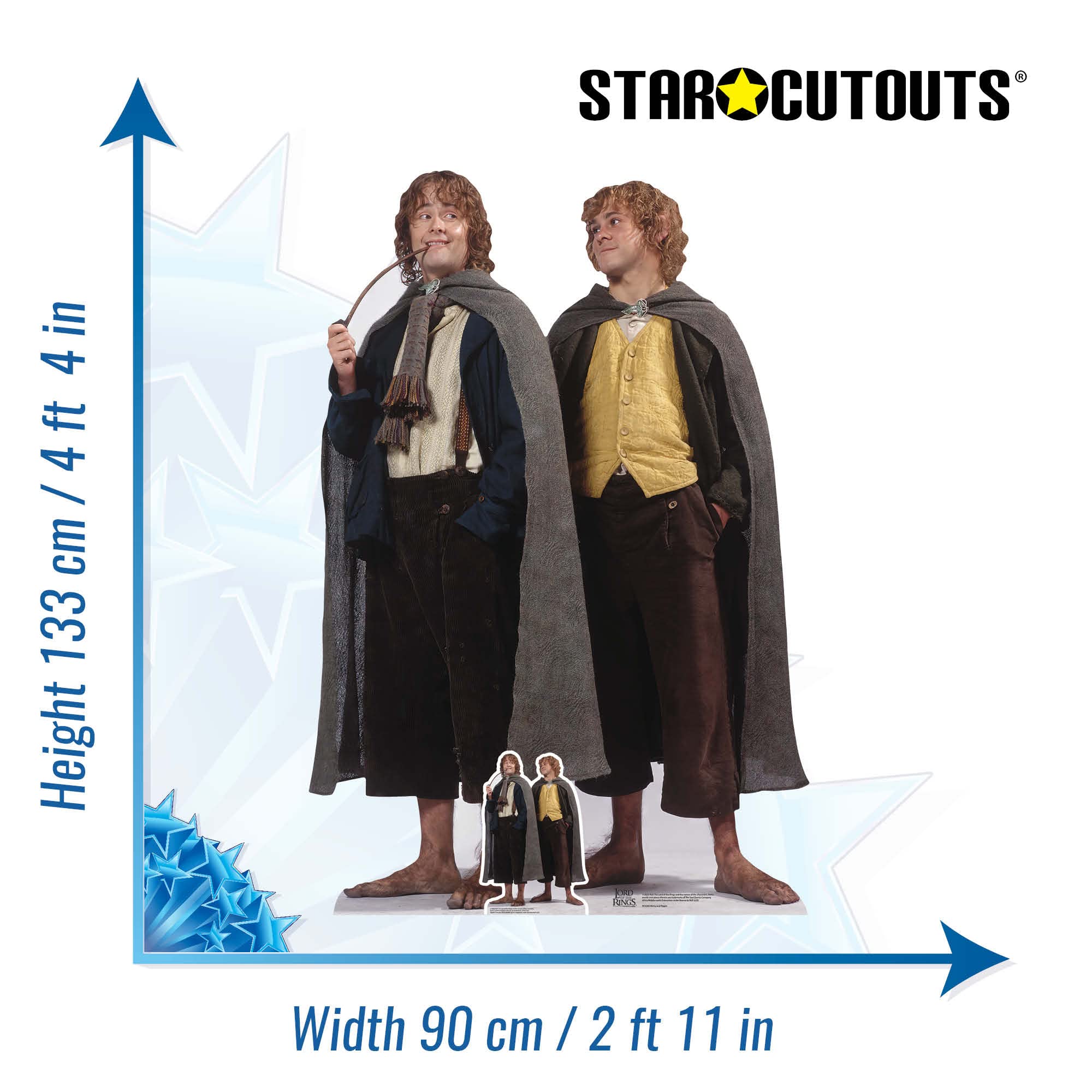Star Cutouts SC4202 Merry and Pippin Double Lord of The Rings Silhouette en Carton Grandeur Nature avec Mini