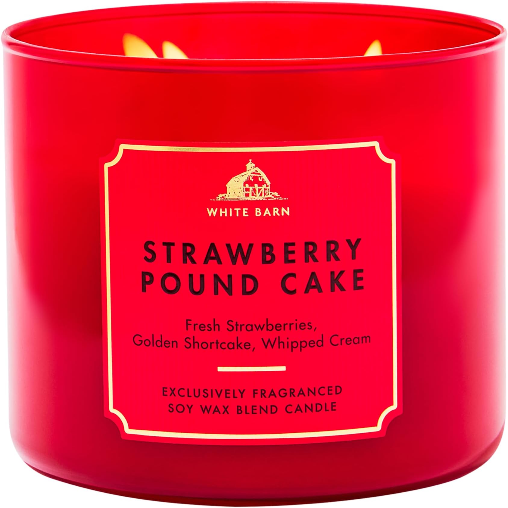 Strawberry Pound Cake 3-Wick Candle - Scented Candle for At-Home Use - Long-Lasting, Room-Filling Fragrance - High Fragrance Oil Concentration - Soy Wax Blend