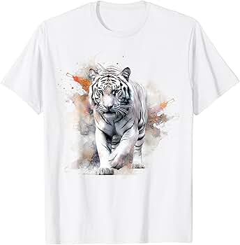 Amazon.com: White Tiger Lover Artwork | Animal Motif Tiger T