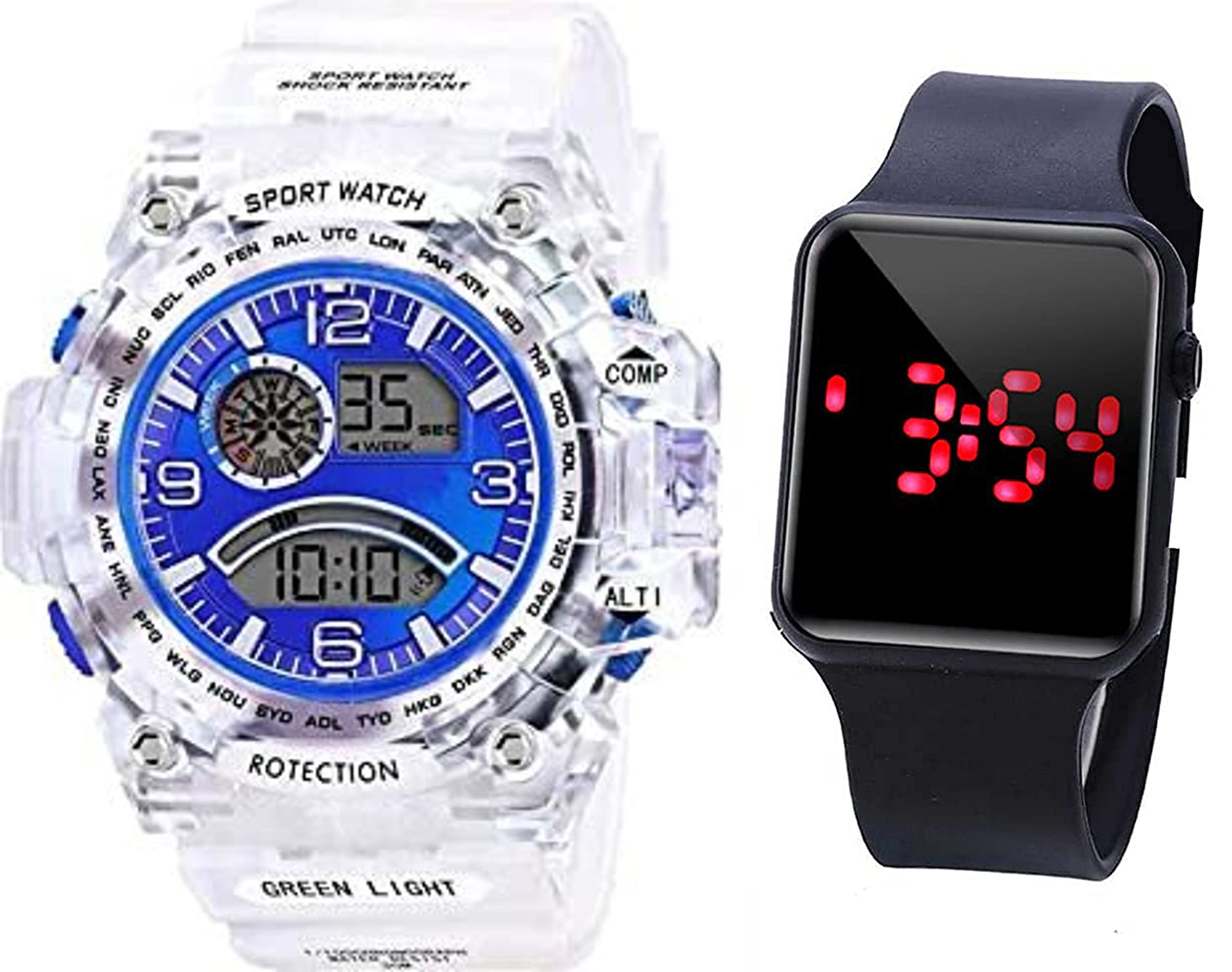 The Shopoholic Shockproof Multi-Functional Blue Strap Waterproof Digital Sports Watch for Mens Kids Watch for Boys (B095Z2LZXX) Amazon Price History, Amazon Price Tracker