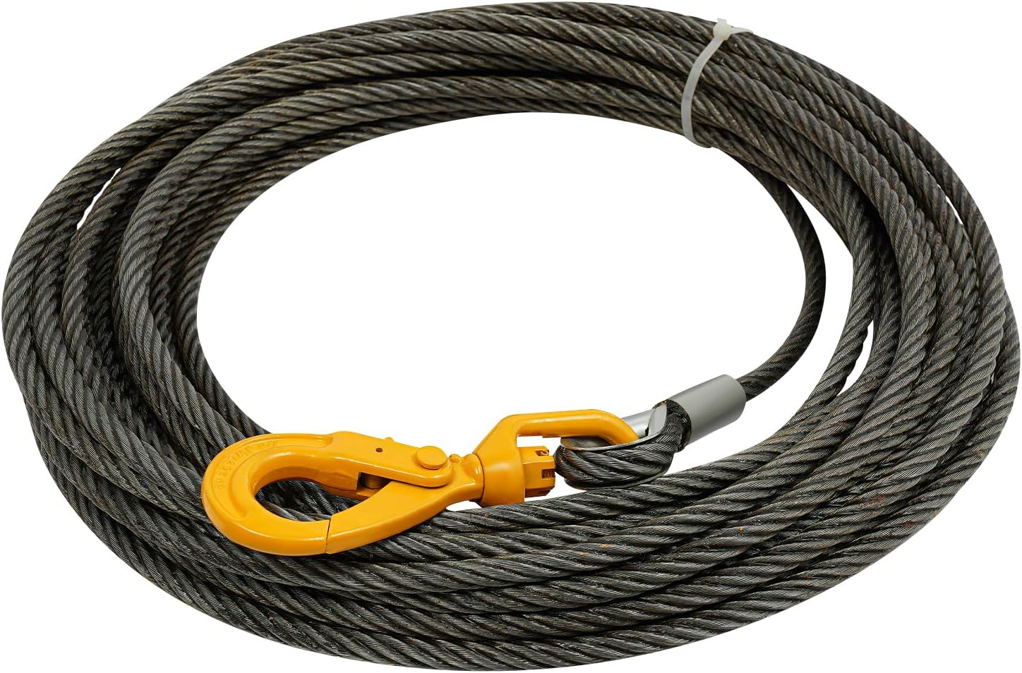 Steel Winch Cable with Hook,4409.25Lbs Working Load Limit Wire Rope Winch Cable with Swivel Self-Locking Hook,17636.98Lbs Breaking Strength of Hooks,9/16in x 150FT, for Trailer/Off-Road Vehicle Etc