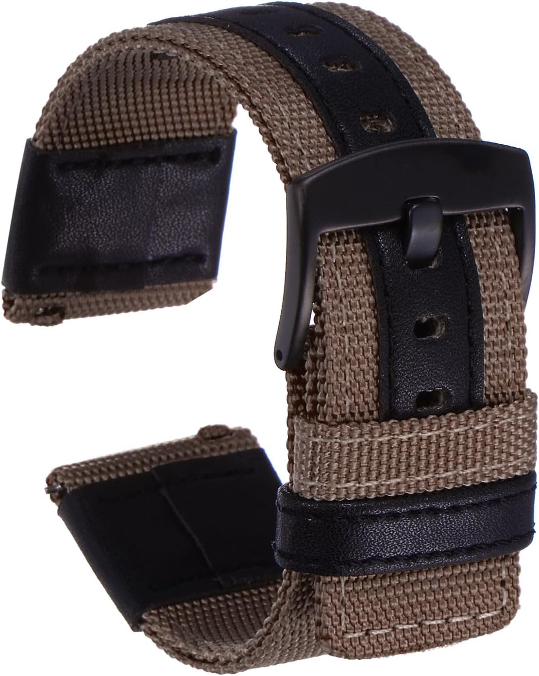 HARFINGTON Nylon Watch Band Quick Release Canvas Watch Strap with Black Stainless Steel Buckle for Men Women