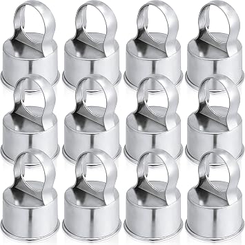 Therwen 12 Pack Chain Link Fence Ring Cap for 2-3/8" Od Post, 2 1/2" Aluminum Eye Top Rail Cap with 1-5/8" Loop, Outdoor Rail Fencing Repair Hardware