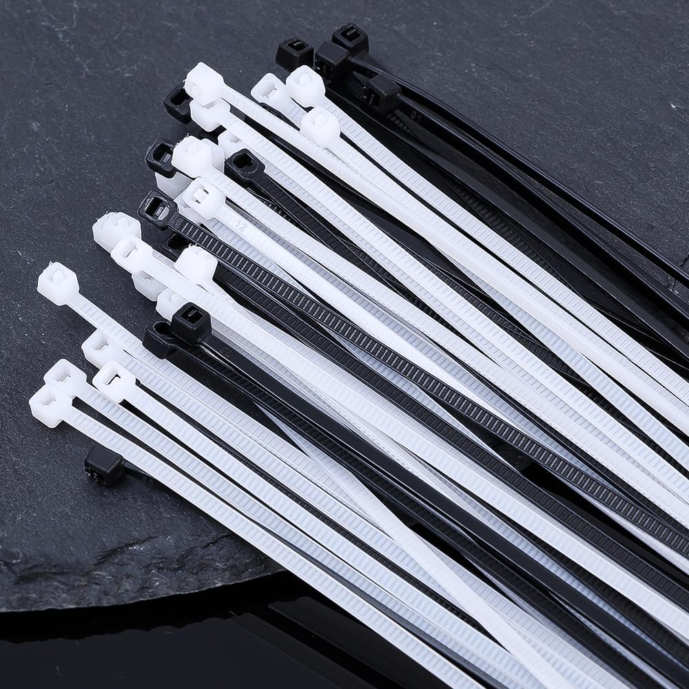100PCS Nylon Cable Ties Self-locking Adjustable Cord Tie Reusable Industrial Fixing Fastening Rings For Home Office,White