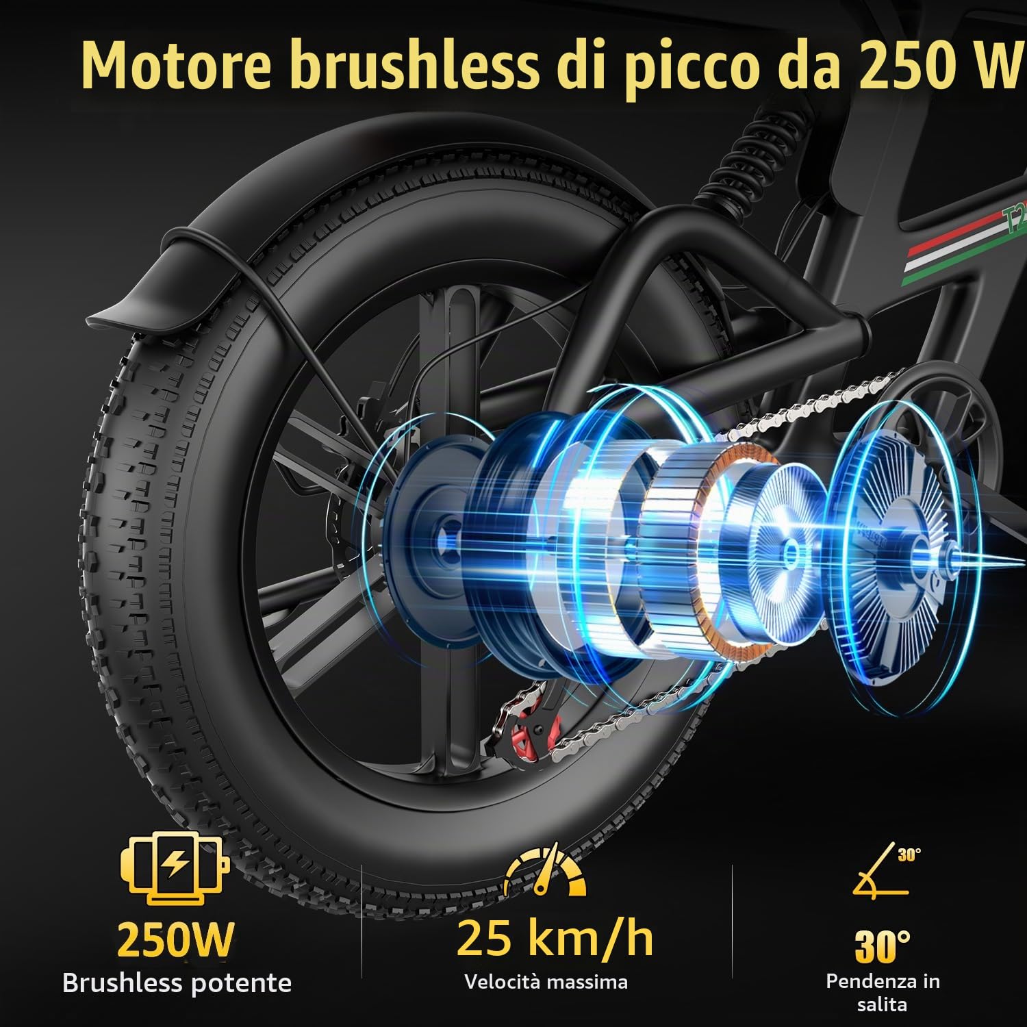 T20 Bici Elettrica per Adulti, 48V 20AH Batteria Rimovibile, Bicicletta Elettrica Fuoristrada, Pneumatici Larghi Da 20" * 4.0", Fino a 120KM Doppia Sospensione