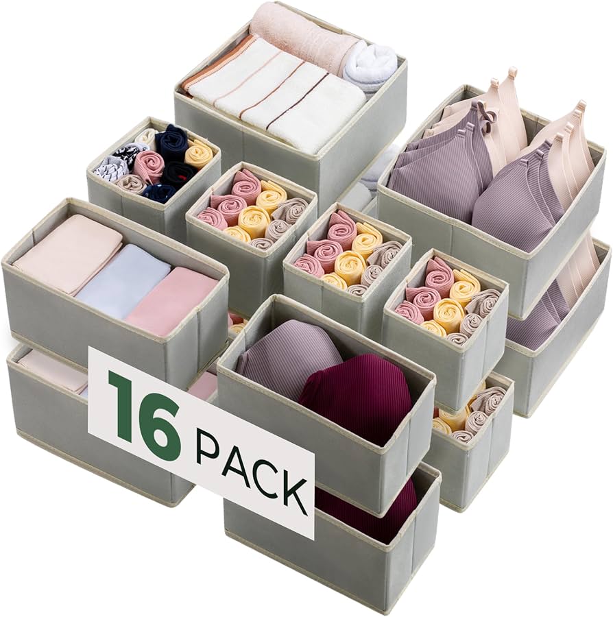 Amazon.com: Kootek 16 Pack Drawer Organizer Clothes, Dresser