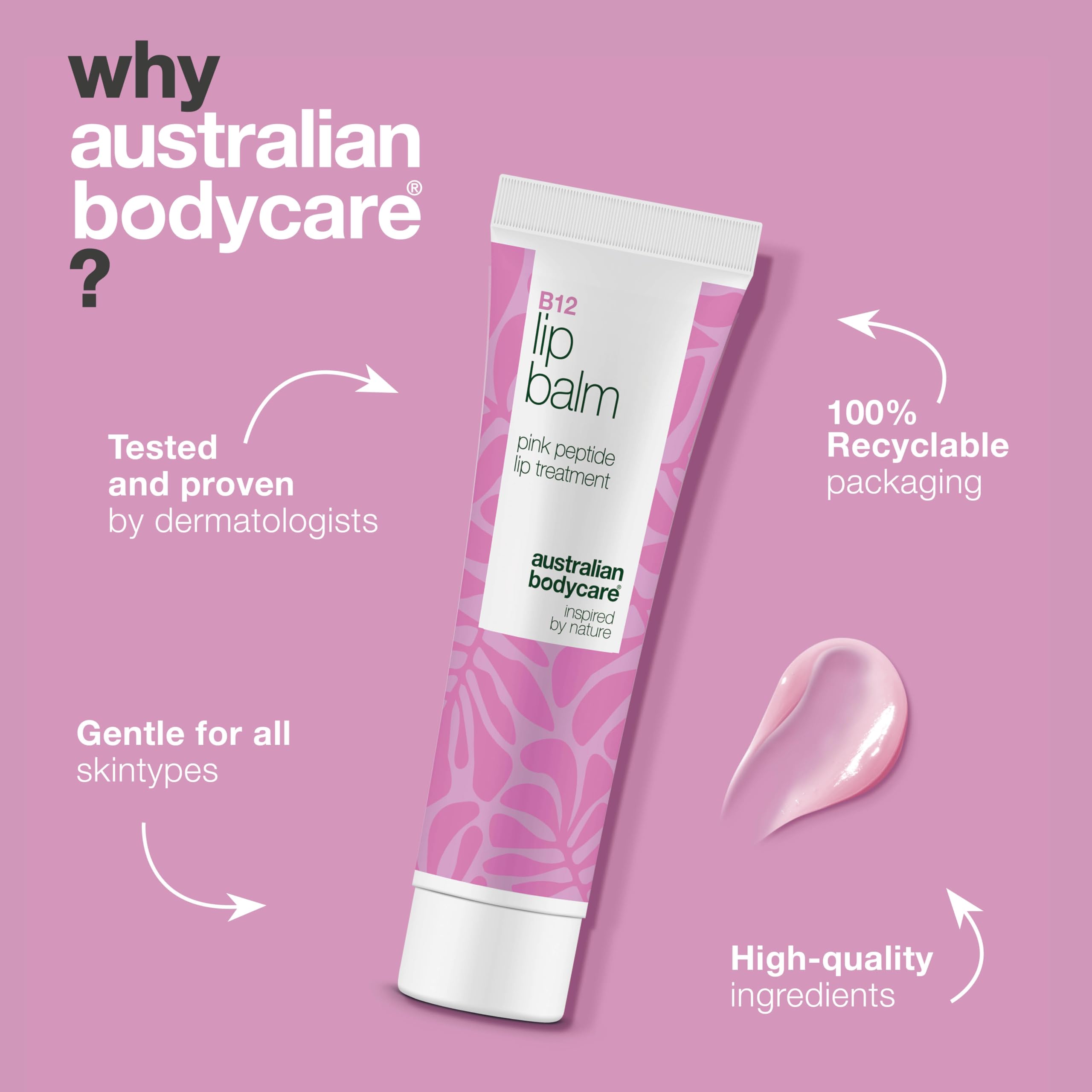 B12 Peptide Lip Treatment for Smooth Plump Lips - Fights Dryness and Fine Lines with Vitamin B12, Peptides, Squalane, and Bisabolol - Image 4