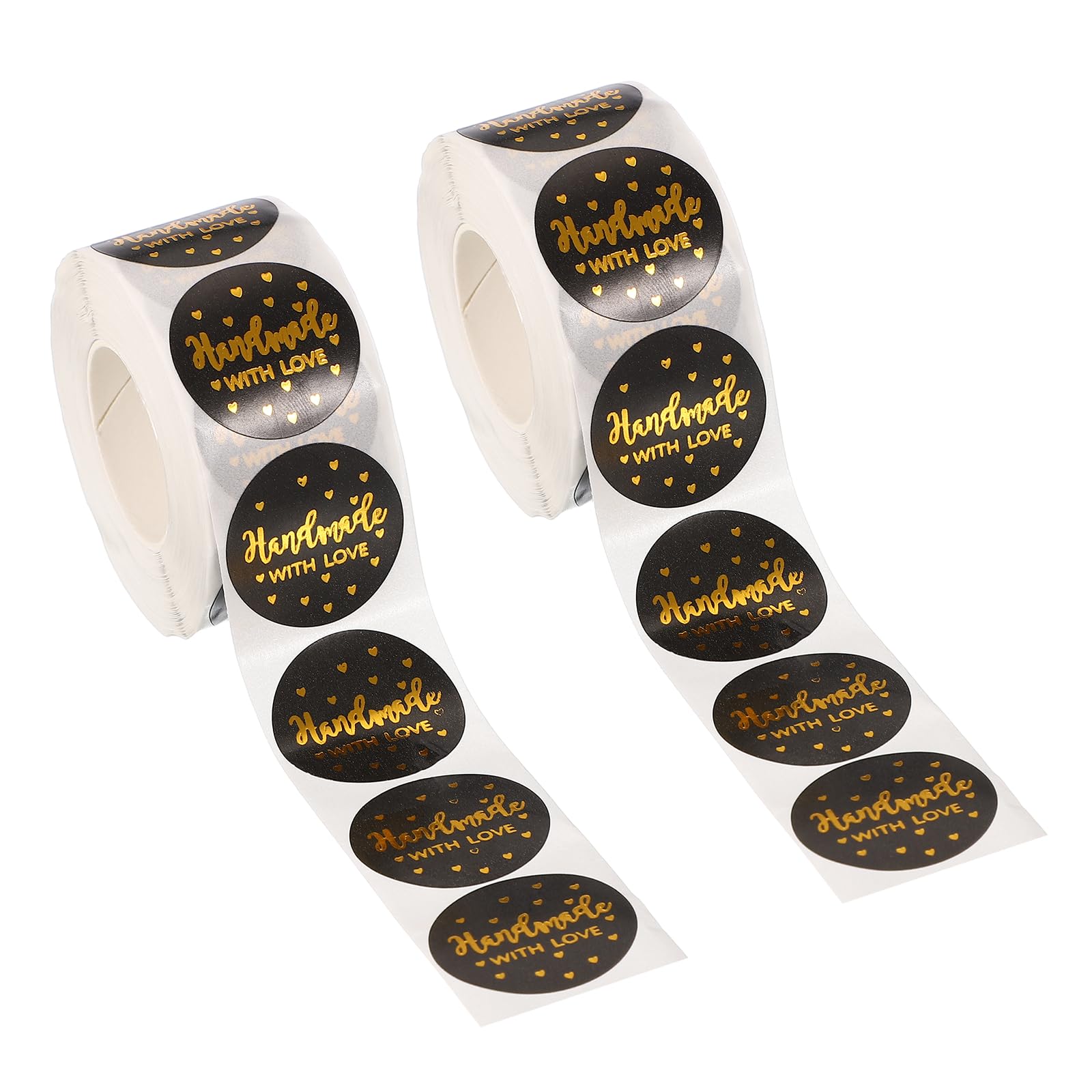 PATIKIL 1000Pcs Thank You Stickers, 1" Round Self-Adhesive Labels Small Thank You Stickers Roll for Small Business Sealing Box Envelope, Handmade with Love Style15 โ image 1