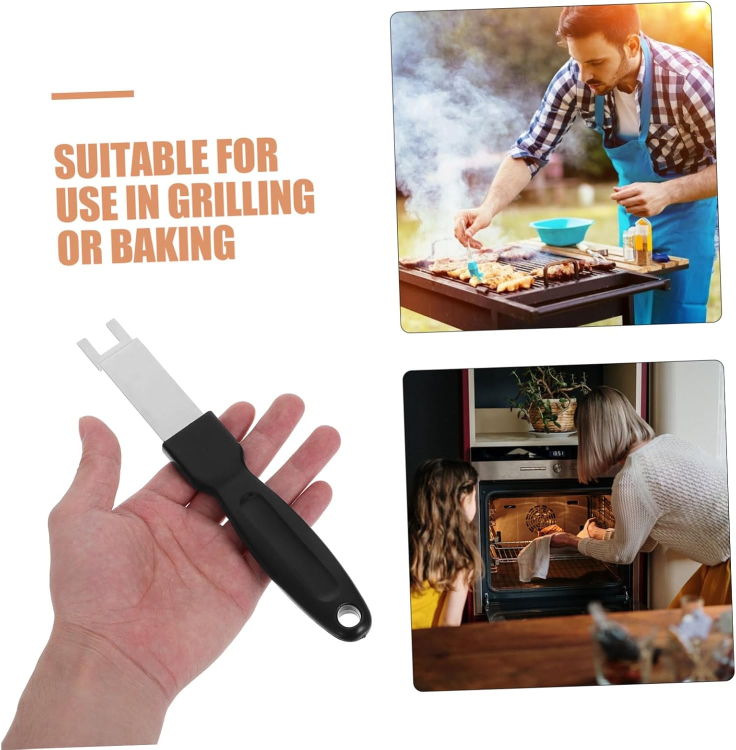 YARNOW 6pcs Stainless Steel Grate Lifter with Nonslip Handle for Grilling
