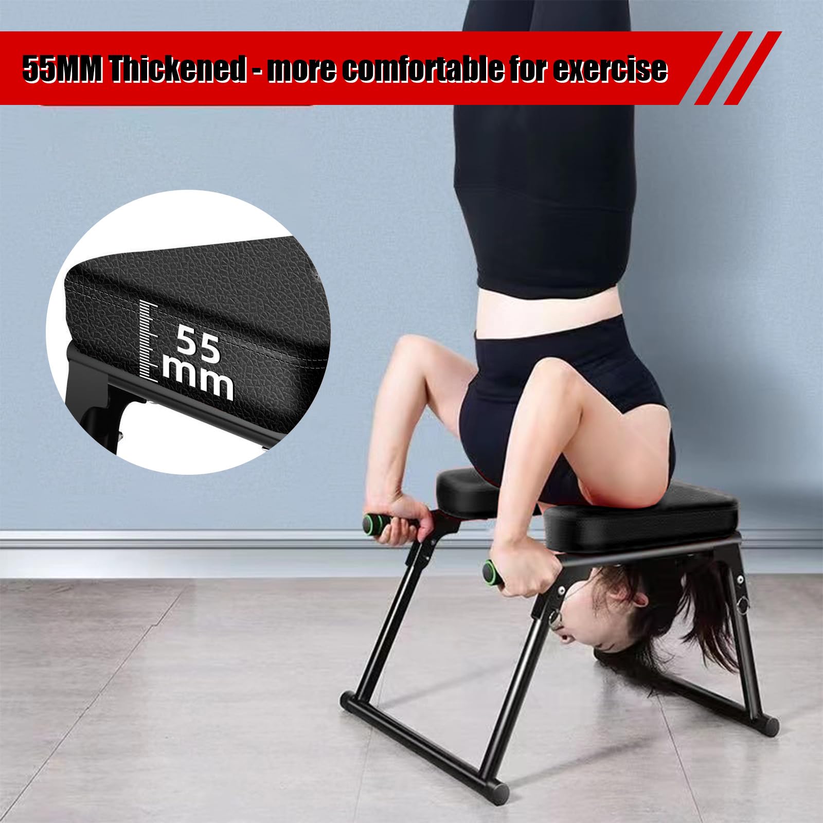 Chaise de Yoga, Banc D'inversion pour la Maison-Pliable, Tabouret de Yoga -Support de Tête, Charge Maximale 200 kg, Éponge éPaissie, Convient à Différents Types de Passionnés de Yoga