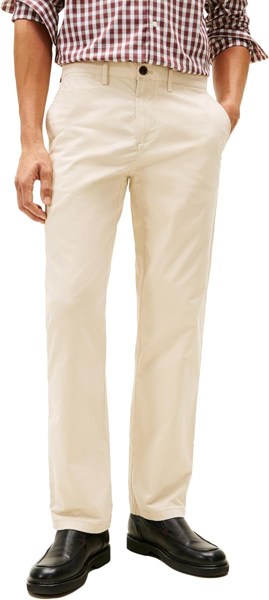 Tommy Hilfiger Pantalones chinos de algodón elástico para hombre con ajuste personalizado