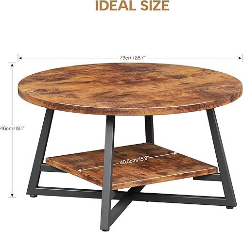 Miniatura 3 de Mesa de centro redonda, mesa de centro circular pequeña con almacenamiento, mesa central redonda de madera moderna para sala de estar, oficina en