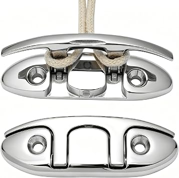 Thorn Boat Folding Cleat,Flip Up Marine Stainless Steel 4-1/2" Black Dock Fold Cleats W/Fasteners and Back Plates