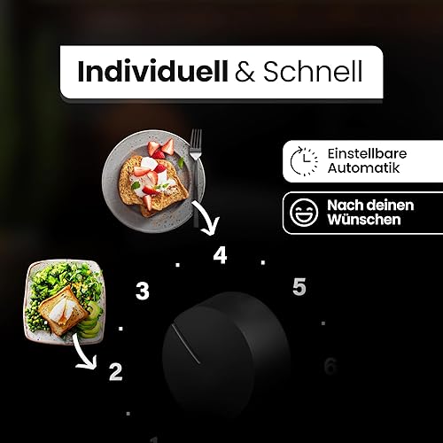 Miniatura 6 de Bomann, Compact 2 Slice Toaster, Defrost Function, Warming, Quick Shutdown, Roll Holder, TA6065CB, Black, 660652