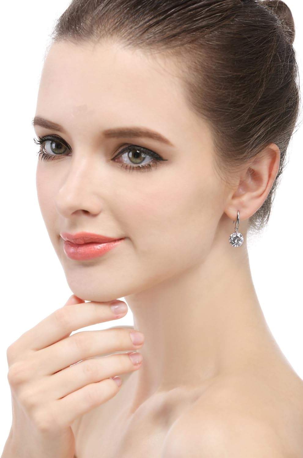SBLING Platinum-Plated Sterling Silver Drop Earrings Made with Austrian Crystals - Image 4