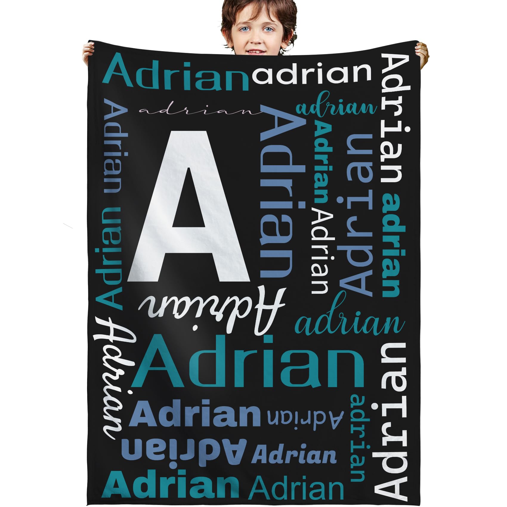 XNBTIM Personalised Baby Blanket,Customised Baby Blanket for Newborn,Custom Kids Blanket, Personalized Blankets for Kids adults,Name Blankets Personalized Kids,Birthday Christmas Valentines Day Gift