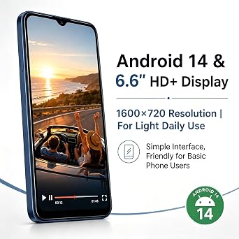 Android 14 Unlocked Phones, Up to 8GB RAM, 6.6in, 32GB,Blue
