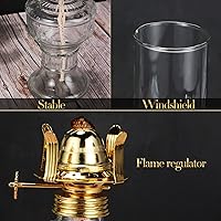 Vista 3 de 2 piezas de lámparas de aceite de cámara para uso interior, lámpara vintage de queroseno, linterna rústica de huracán de queroseno con mecha