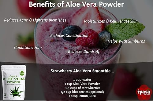 Miniatura 8 de Polvo orgánico de hoja de aloe vera, aloe barbadensis, acondicionador natural para el cabello, mascarilla y exfoliante para la piel, hidratante,
