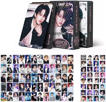 60PCS Stray Photocards,Personal Lomo Cards Postcards with 32PCS Stickers for CollectionChang Bin-Red