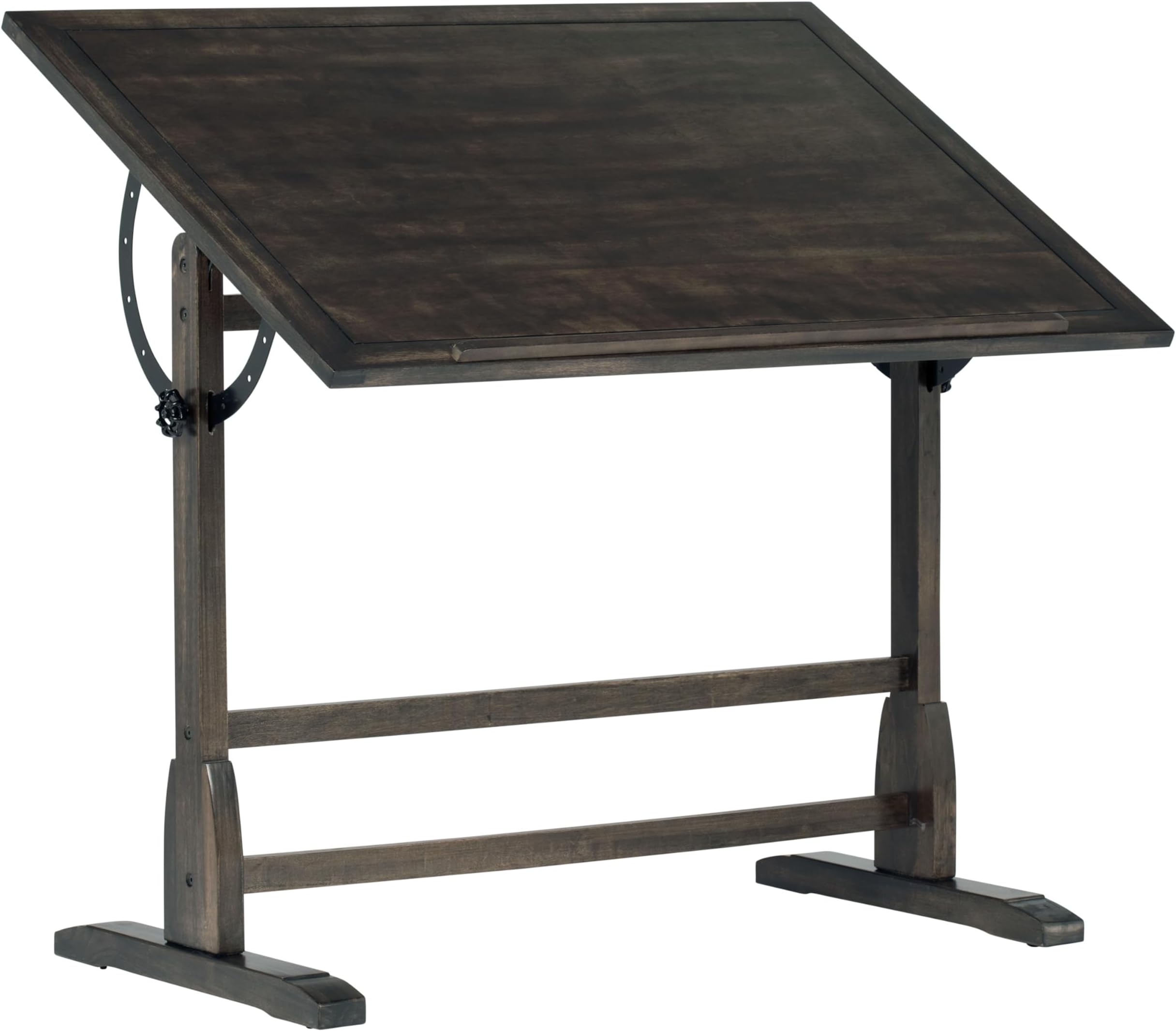 SD STUDIO DESIGNS 42" Vintage Wood Drawing/Drafting Table W, Adj Tilting Top, Distressed Black
