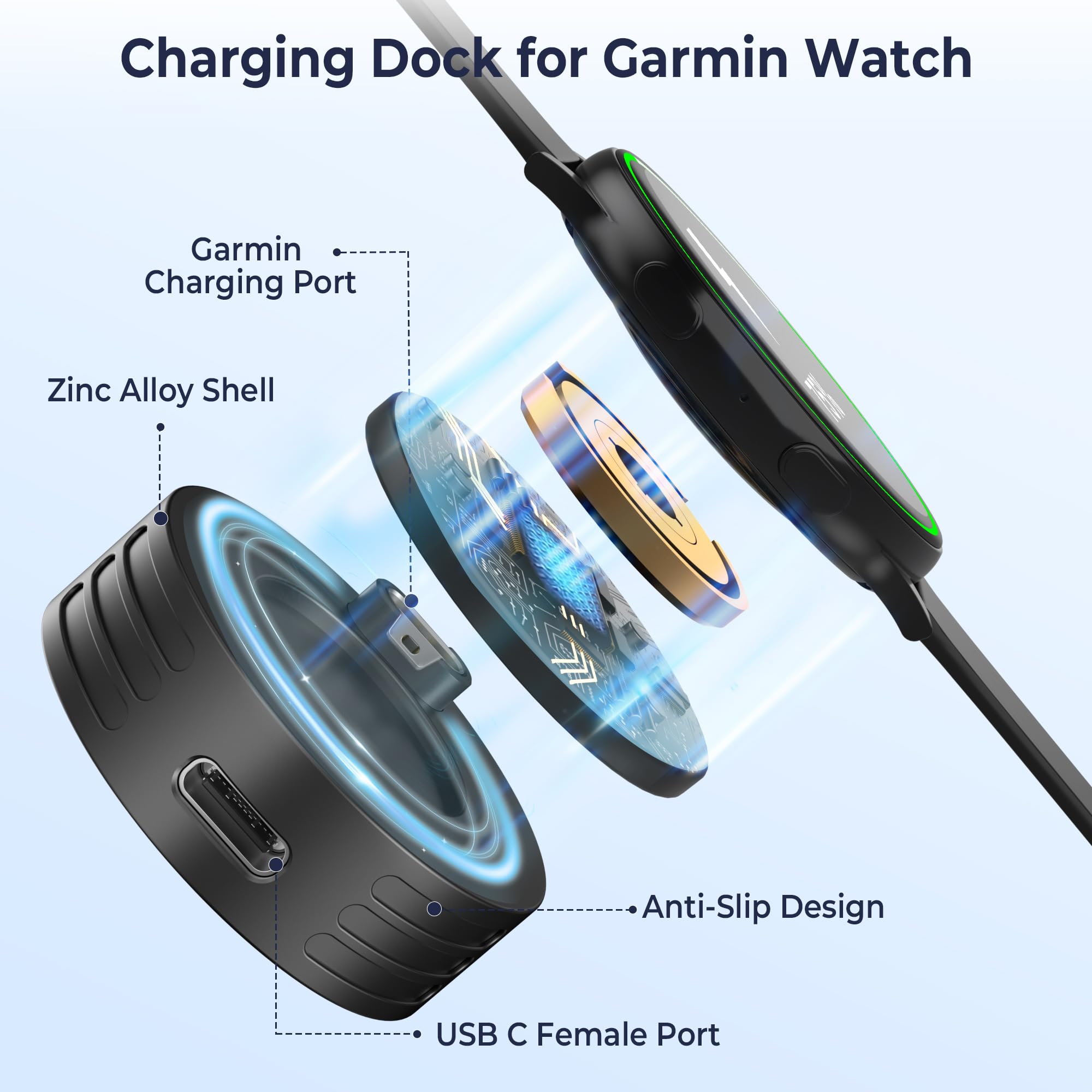 Oplaadkabel Oplader voor Garmin Forerunner 55 45 945 935 Fenix 5 5S 5X Plus 6 6S 6X Pro 7 7S 7X