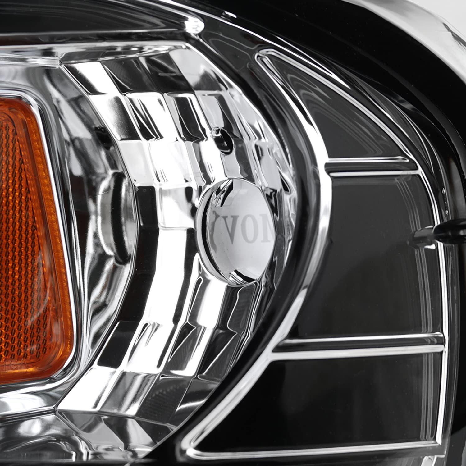 SPEC-D TUNING Flareside Chrome Halo Projector Headlight + Clear Rear Tail Brake Lamps Compatible with 1997-2000 Ford F150 Left + Right Pair Headlamps Assembly