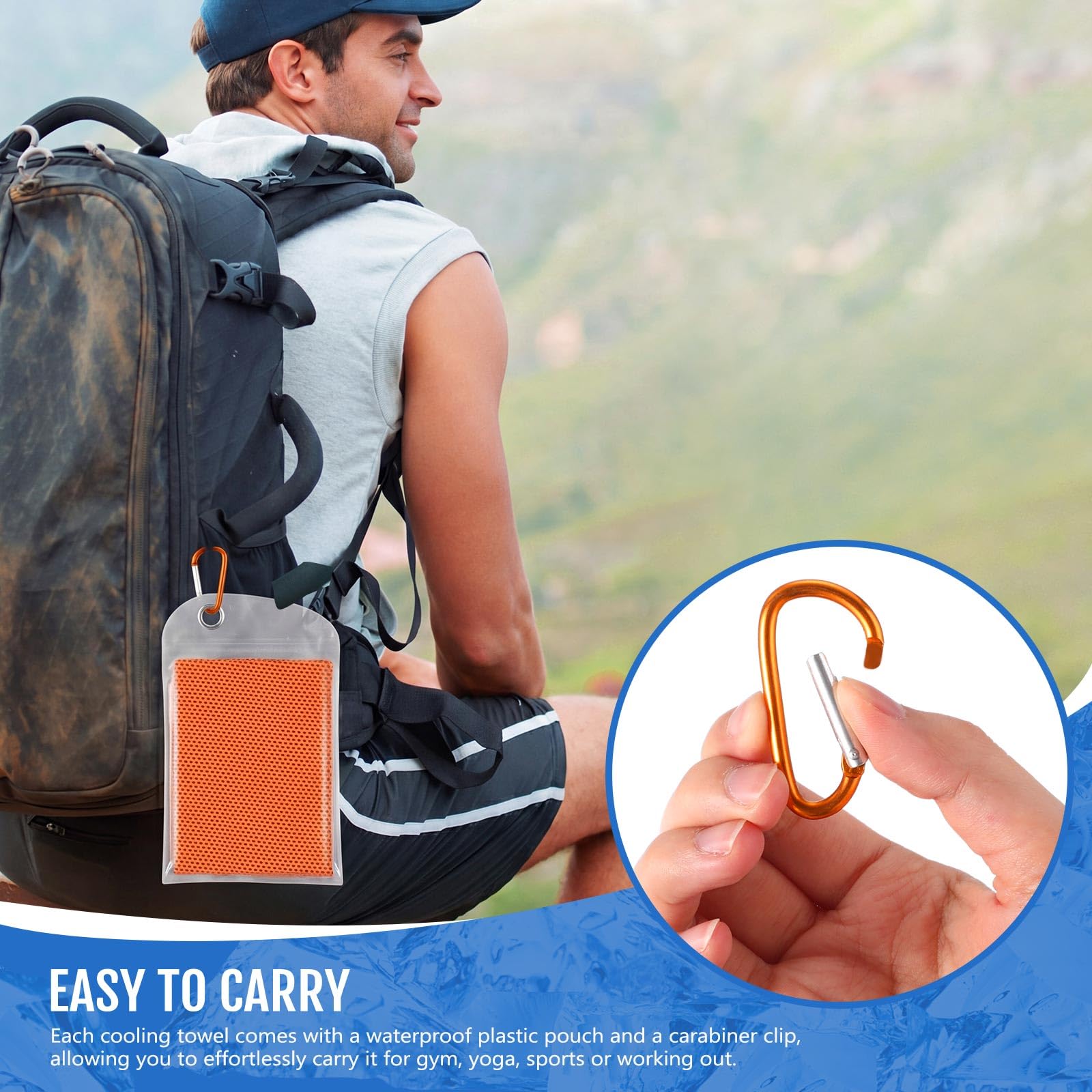 Paquete de 30 Toallas refrescantes con Bolsas de 40 x 12 Pulgadas, Toallas Reutilizables para el Cuello, Ideales para Equipos Deportivos, gimnasios, Eventos, Correr, Golf, Yoga, AC