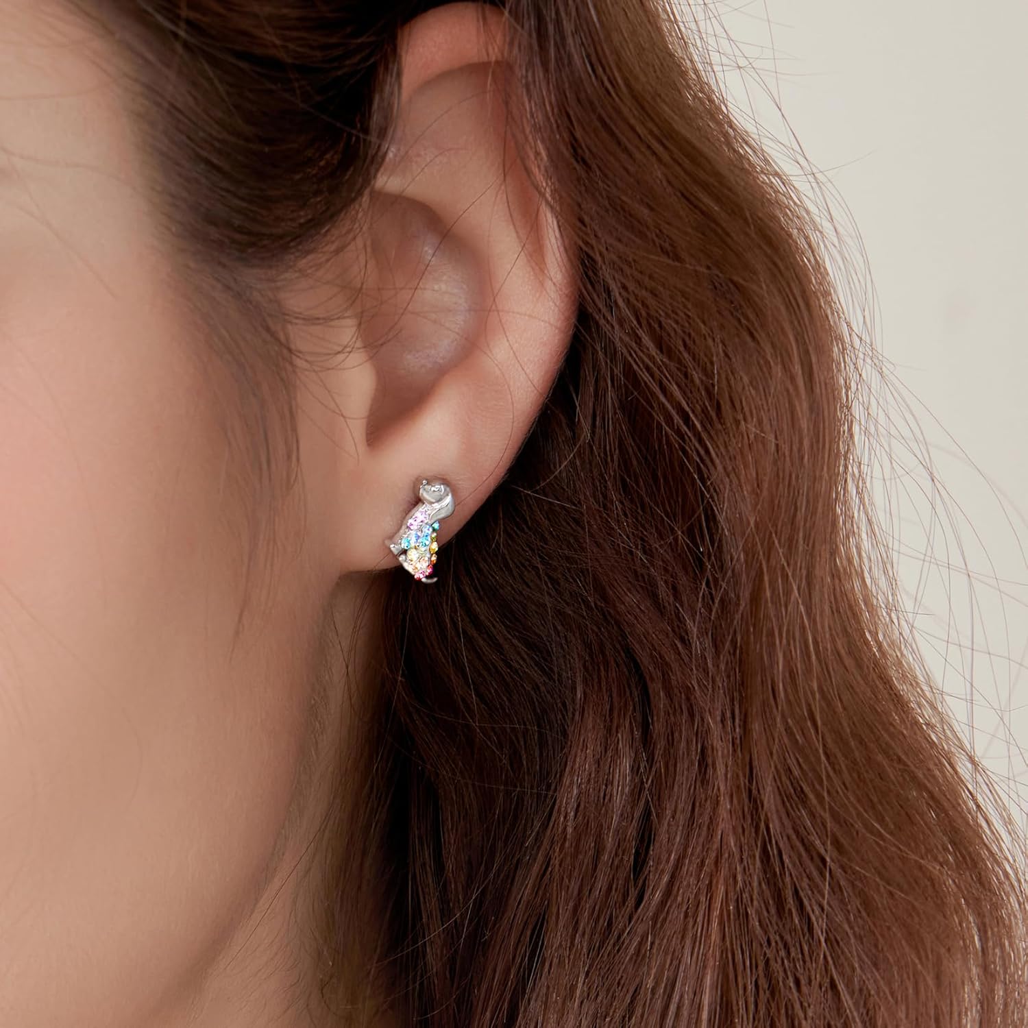 Cat Dinosaur Dragon Horse Stud Earrings for Women,Animal Wolf Sloth Fox LLama Butterfly Earrings Gifts Jewelry - Image 3