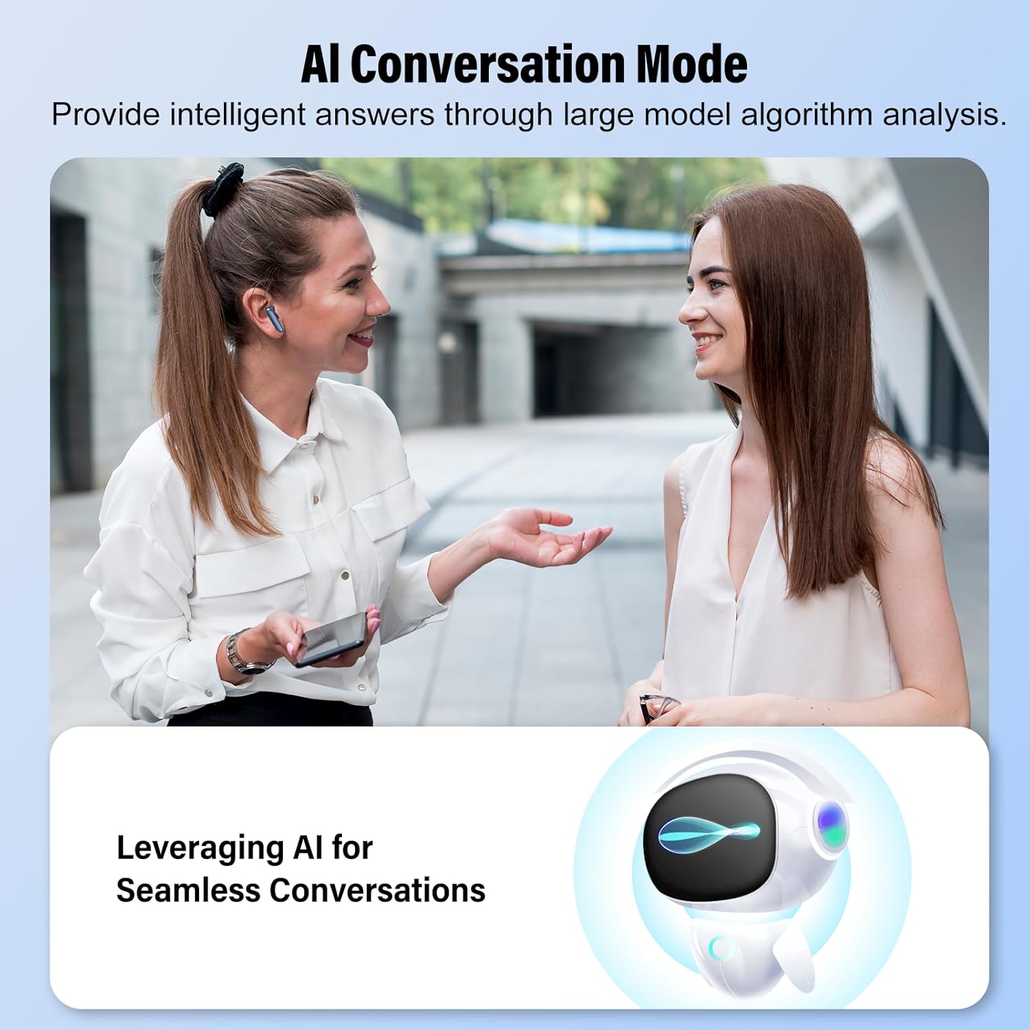 AI Language Translation Earbuds, 3-in-1 Translator Earbuds Real Time with 5 Translation Modes with APP, 164 Language Bluetooth 5.3 Headphones Translating Device for Travel/Business/Leaning, Dark Blue - Image 4