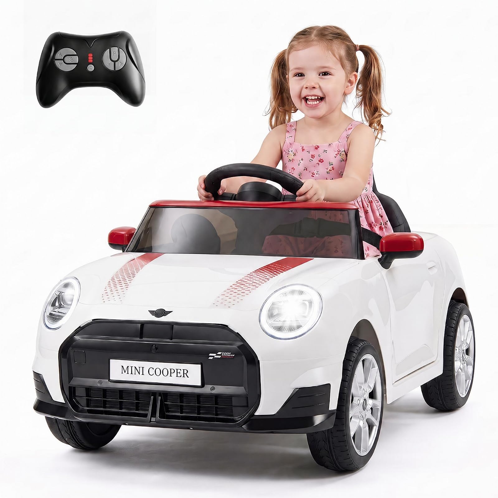 COSTWAY Samochód dziecięcy 12 V BMW Mini Design, samochód elektryczny dla
