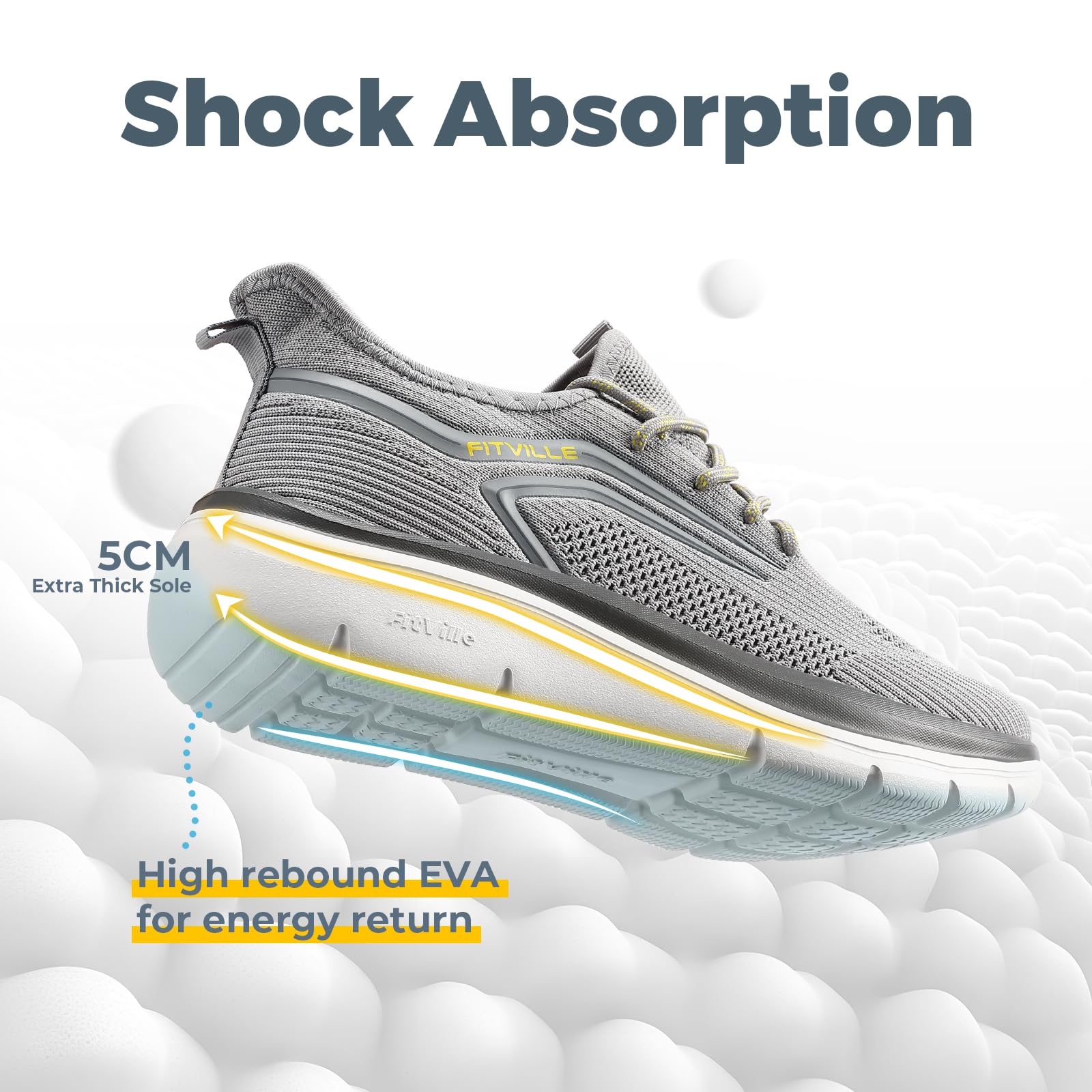Fitville Slip On Wandelschoenen Heren Extra Brede Sneakers Ademende Hardloopschoenen Comfortabele Sportschoenen Voor Brede Voeten Zwart 44.5 EU
