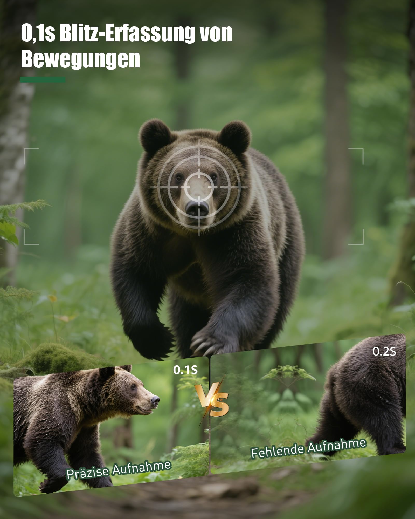 HAZA 4K WLAN Wildkamera mit App 60MP HD Wildtierkamera mit 940nm Nachtsicht Bewegungsmelder WiFi Jagdkamera mit SD Karte,120°Weitwinkel,0.1s Trigger,IP66 für Wildüberwachung/Deer Scouting (4K)