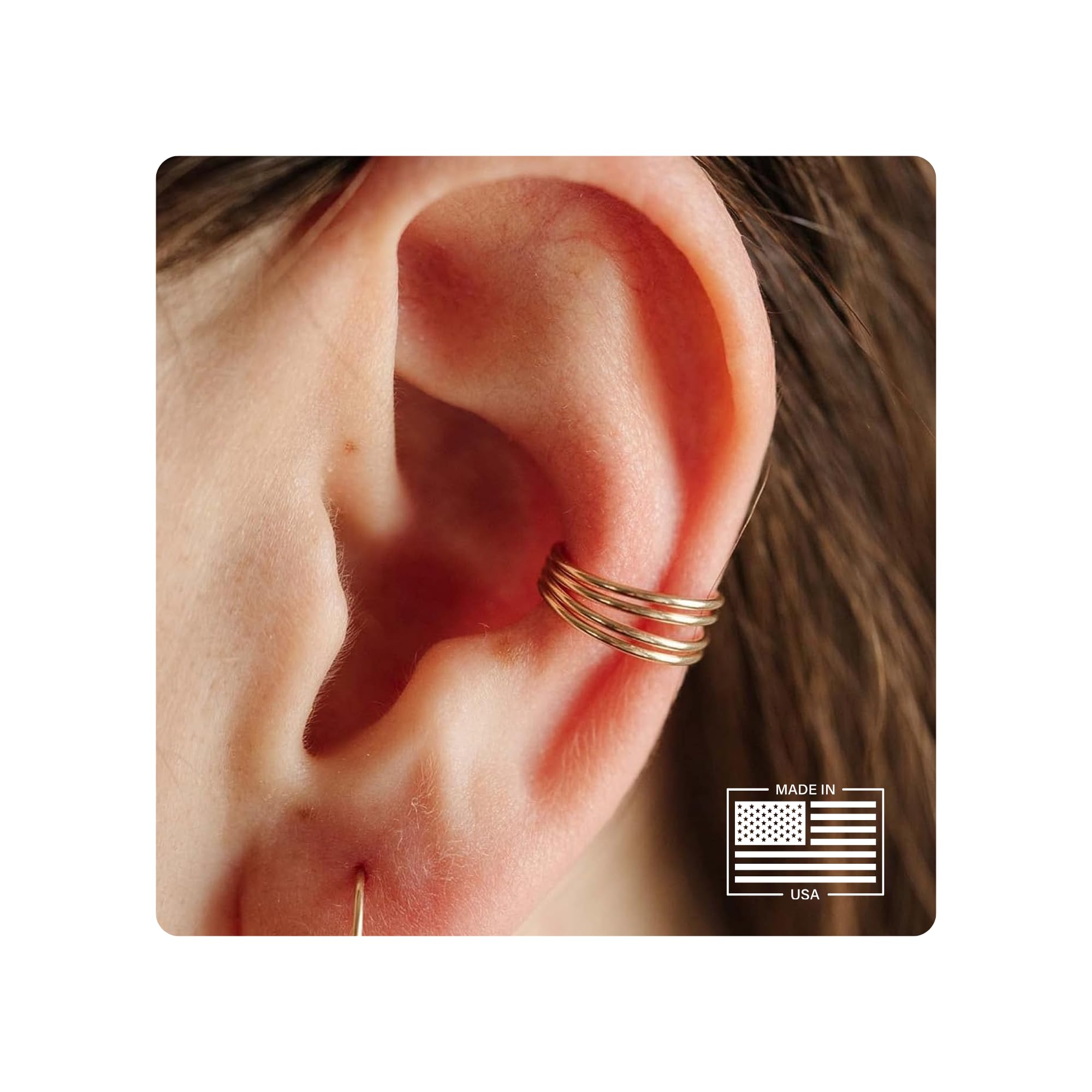 Handmade Studio14k Gold Filled Ear Cuff | Adjustable Ear Cuff | Non Pierced Earring | 10mm | Handmade | Non-Tarnishing | Cartilage Piercing | Smooth Design