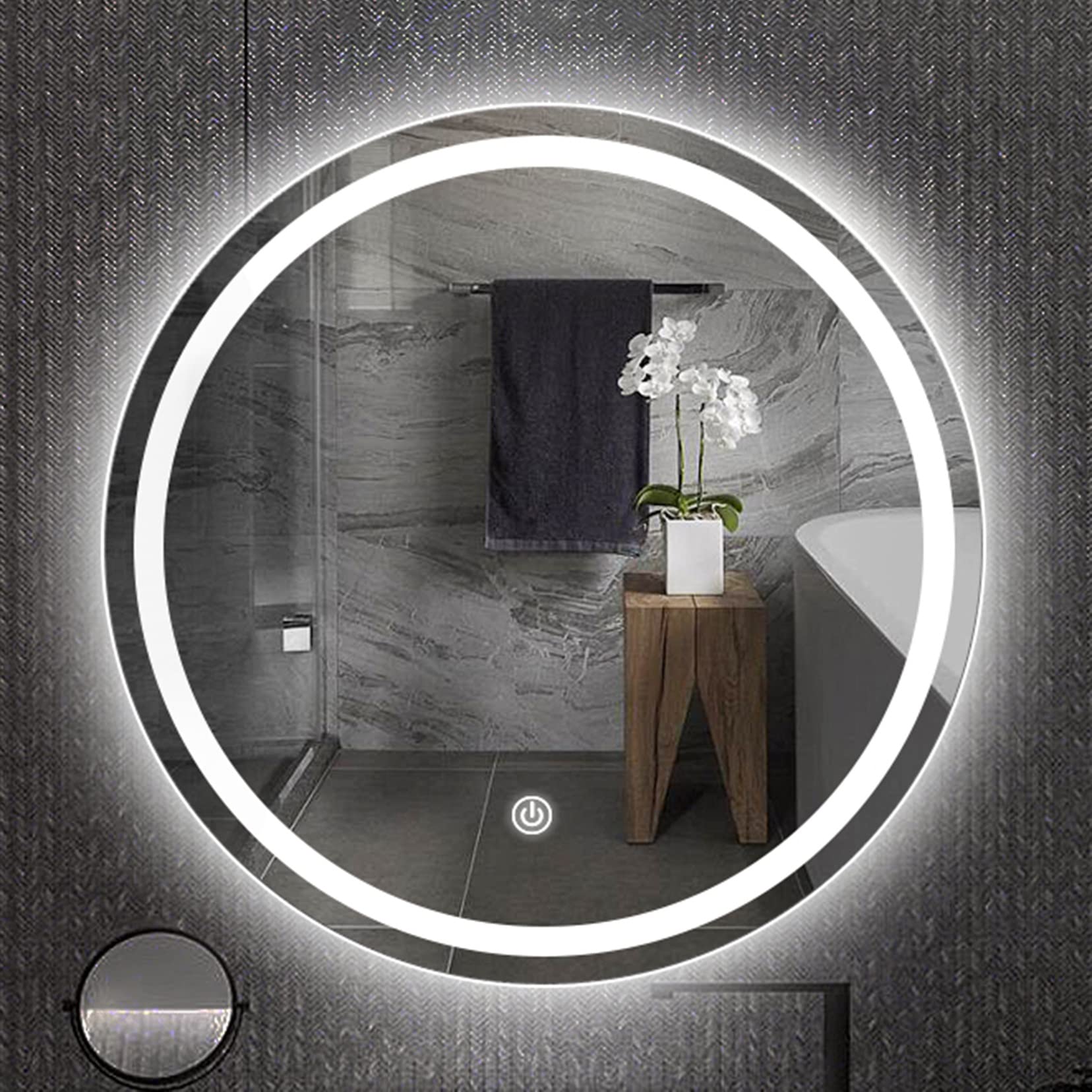 Miroir de courtoisie éclairé tactile 70cm pour la chambre et salle de bain