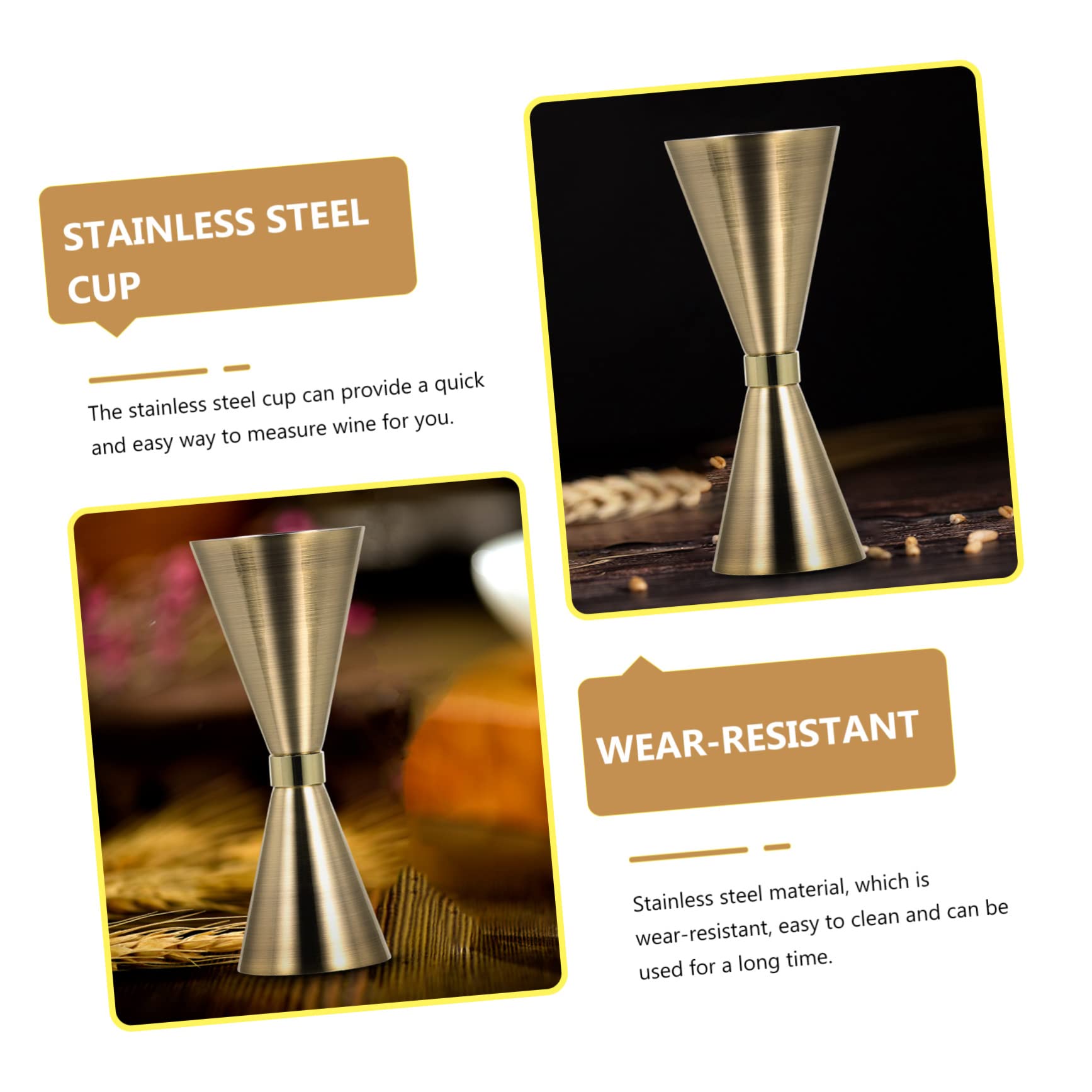 MAGICLULU 3pièces Jigger à Cocktail Acier Inoxydable Doseur De Outil De Mesure Élégant pour Bar Et Maison Pratique Et Décoratif