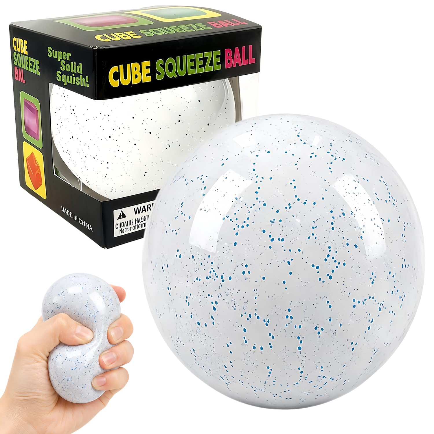 Snowball Stress Ball,Stretchy Fidget Toys for Anxiety Relief Squishy Toys,Realistic Snowball Squeeze Toy for Adults Stress Relief (Snowball 01)