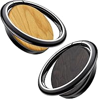 Vista 11 de Carveit Soporte de anillo para teléfono celular con diseño de madera maciza, soporte de metal compatible con iPhone 16 Pro Max 13 14 Galaxy S24
