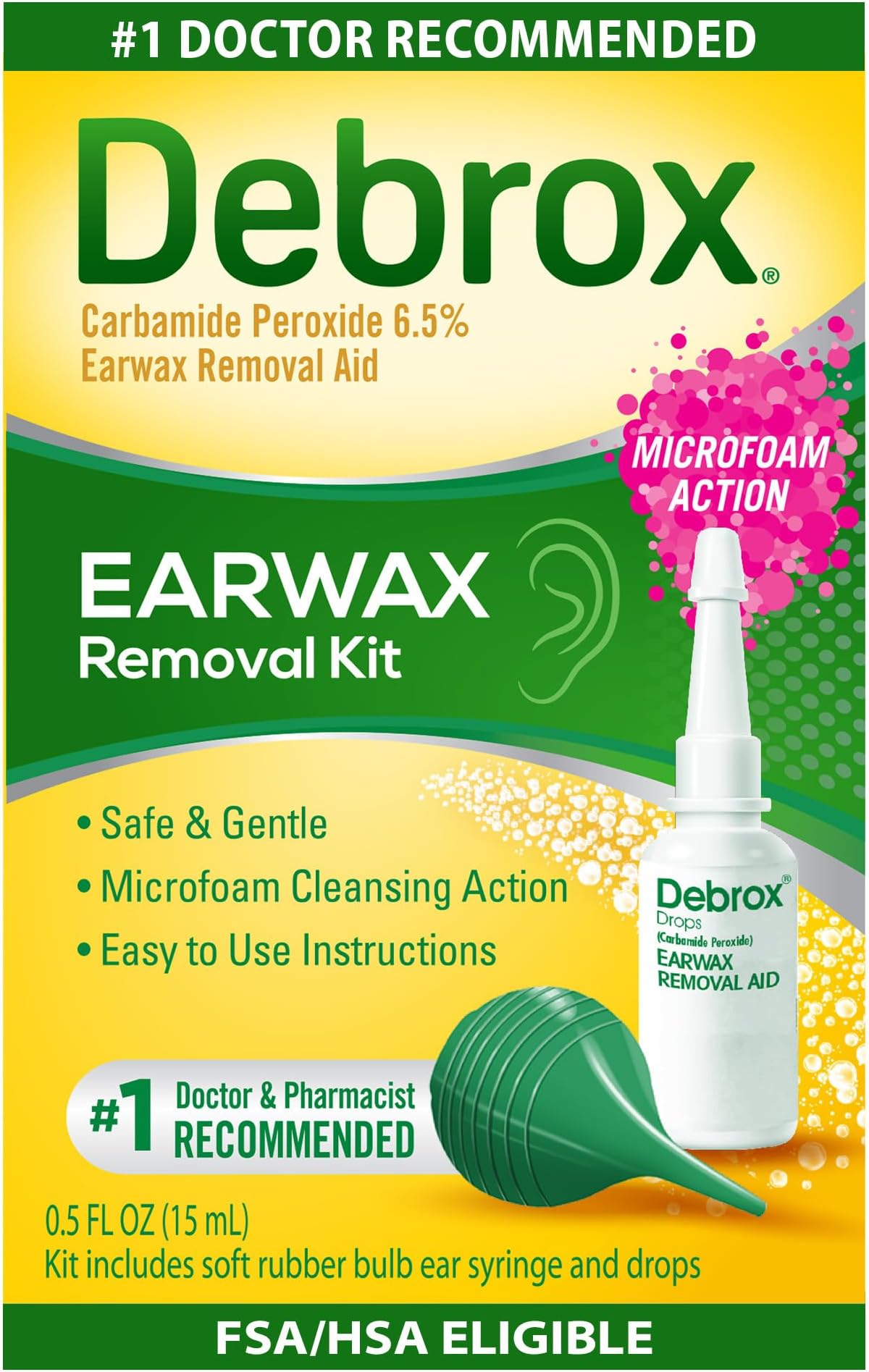 Debrox Earwax Removal Aid Kit 0.5 oz (0.5 Fl Oz (Pack of 1))