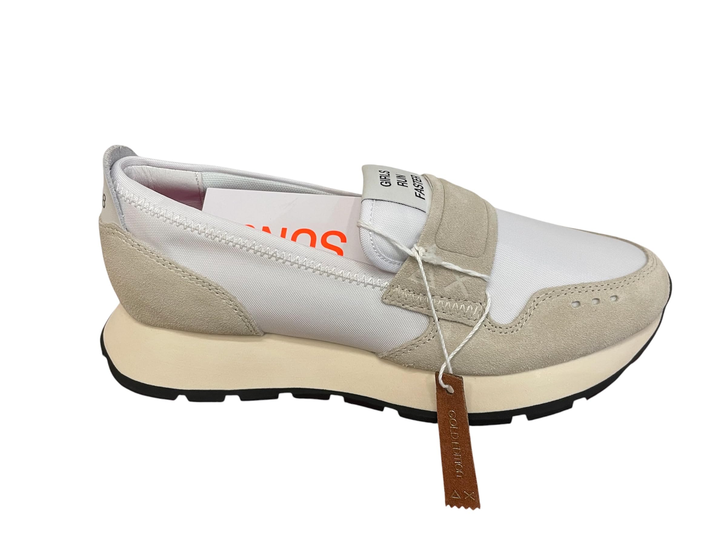SUN68 Mocassino Donna z36235 camoscio e Tessuto Bianco n 37