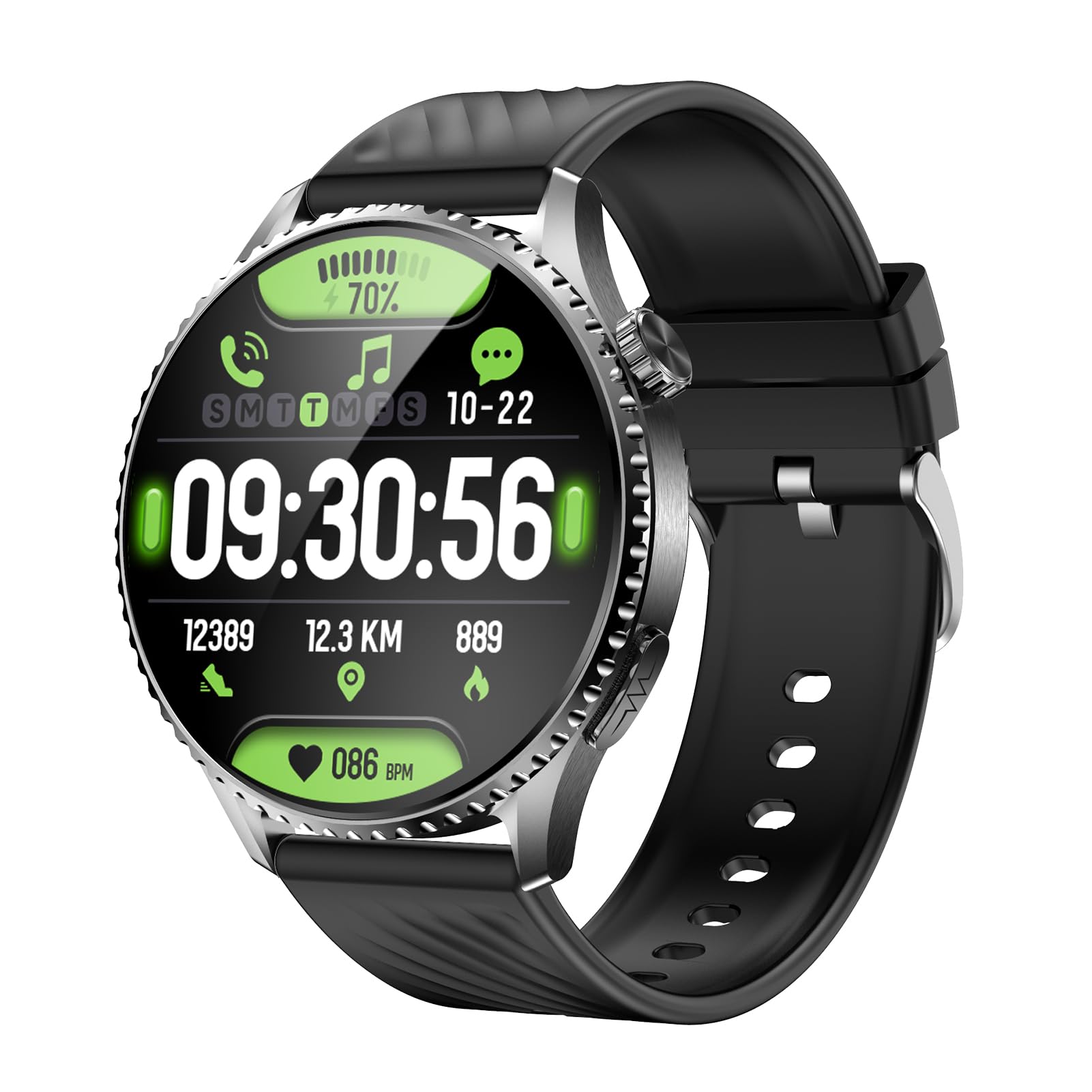 Tosuny Inteligentny Zegarek dla Mężczyzn i Kobiet, Smartwatch Fitness z Wyświetlaczem 1,56 ", ponad 50 Trybów Sportowych, Monitorowanie Zdrowia i Tętna, Połączenie Bluetooth i kontrolę (BLACK)