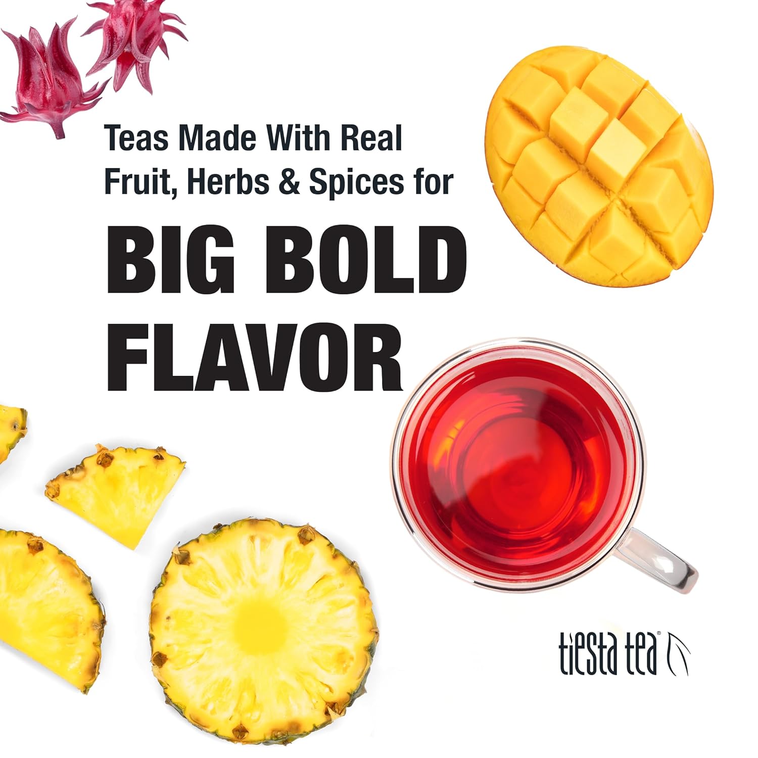 Tiesta Tea Pineapple Sangria Loose Leaf Tea – Pineapple Hibiscus White Tea Blend | Premium Low-Caffeine Fruit Infusion | Hot or Iced | 16 oz Resealable Bulk Pouch | Makes Up to 200 Cups
