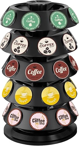 K Cup Holder, Coffee Pod Holder for Keurig - 40 Capsule Spinning Organizer with 360° Turntable, Space Saving K Cup Storage for Kitchen Counter, Office & Coffee Bar