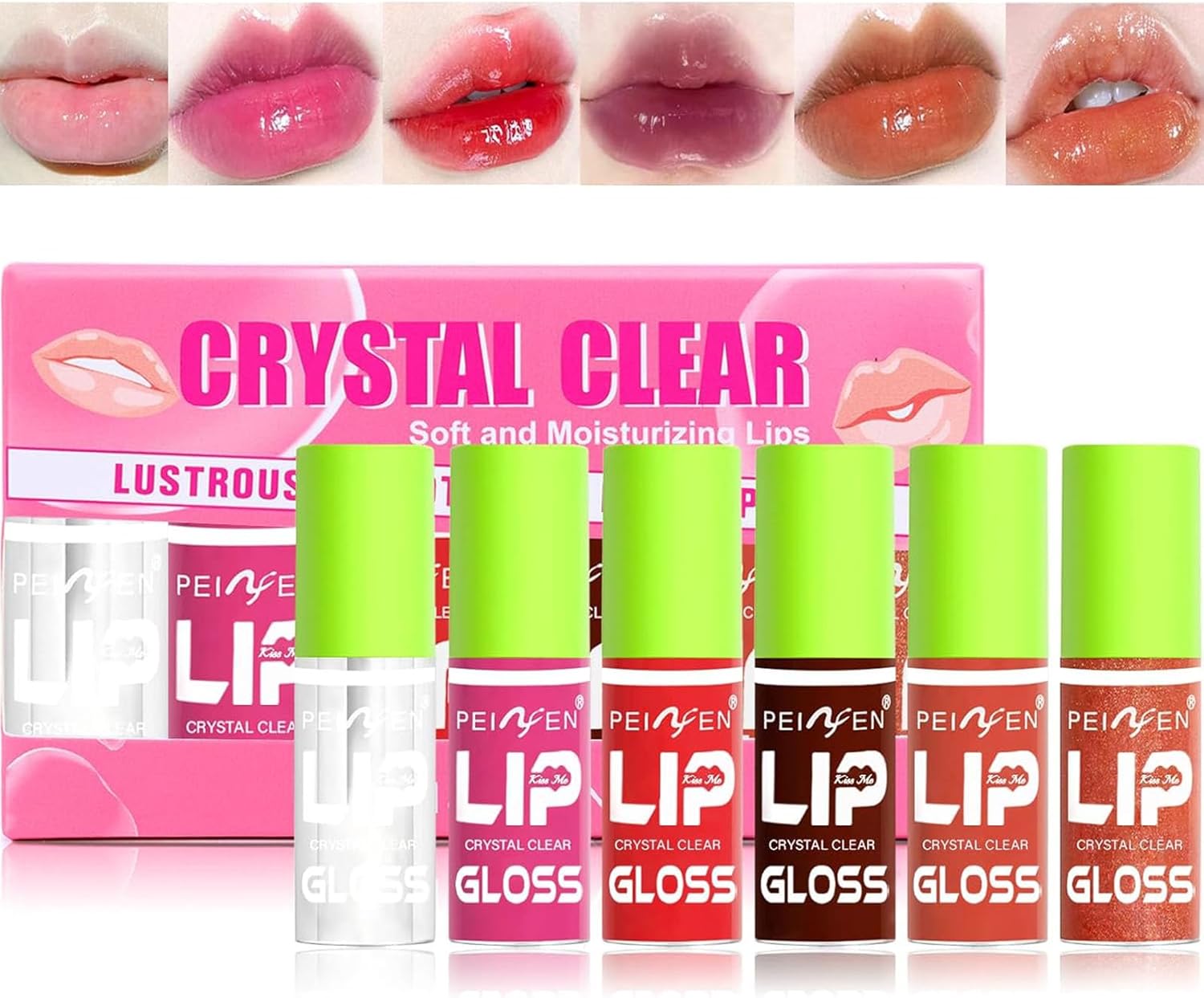 Lipolie met 6 kleuren hydraterende lipgloss Long Lasting Plumper Lip Glow Oil Moisturizing Lip Care Lippenolie, glanzende transparante lipgloss, niet-kleverige lipgloss