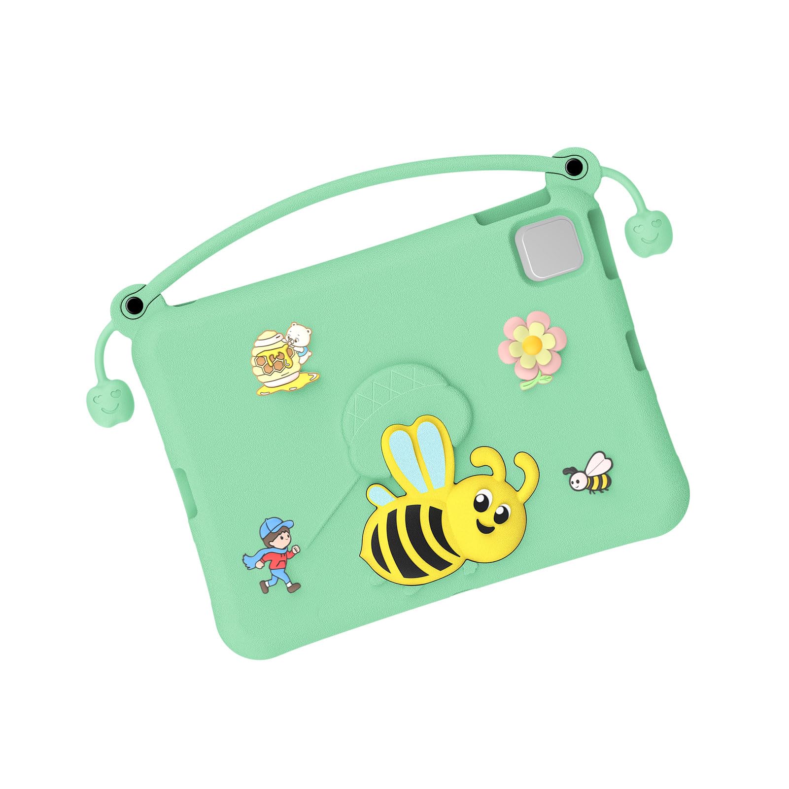 Wakects Custodia Protettiva in EVA per Tablet Custodia Protettiva Antiurto con Supporto 32 X 22,2 X 3,3 Cm Cover Lavabile per Bambini Studenti Adatta per Pro 11 Air 4 5 6 7 10° 11° (Ciano chiaro)