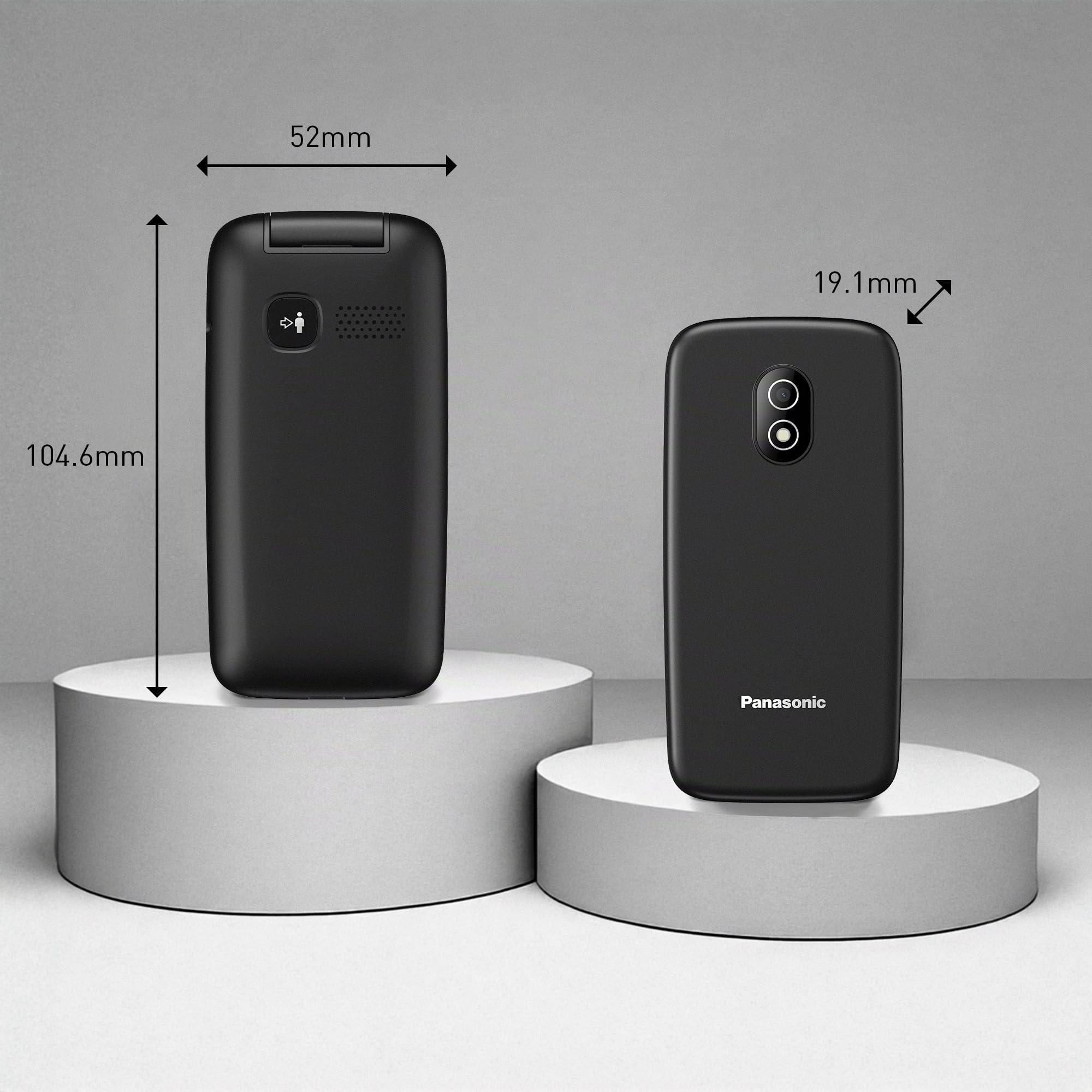 Panasonic KX-TU410 Teléfono Móvil 4G con Tapa 2,4 Pulgadas, Botón SOS, Bluetooth 5.0, HAC, Manos Libres, IP44, Negro
