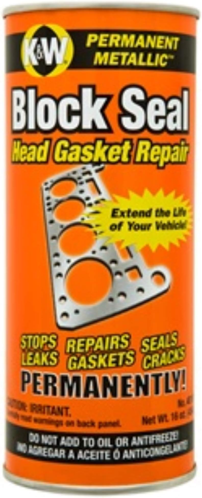 K&W 401016 Block Seal Permanent Metallic™ Block & Radiator Seal - 16 Oz