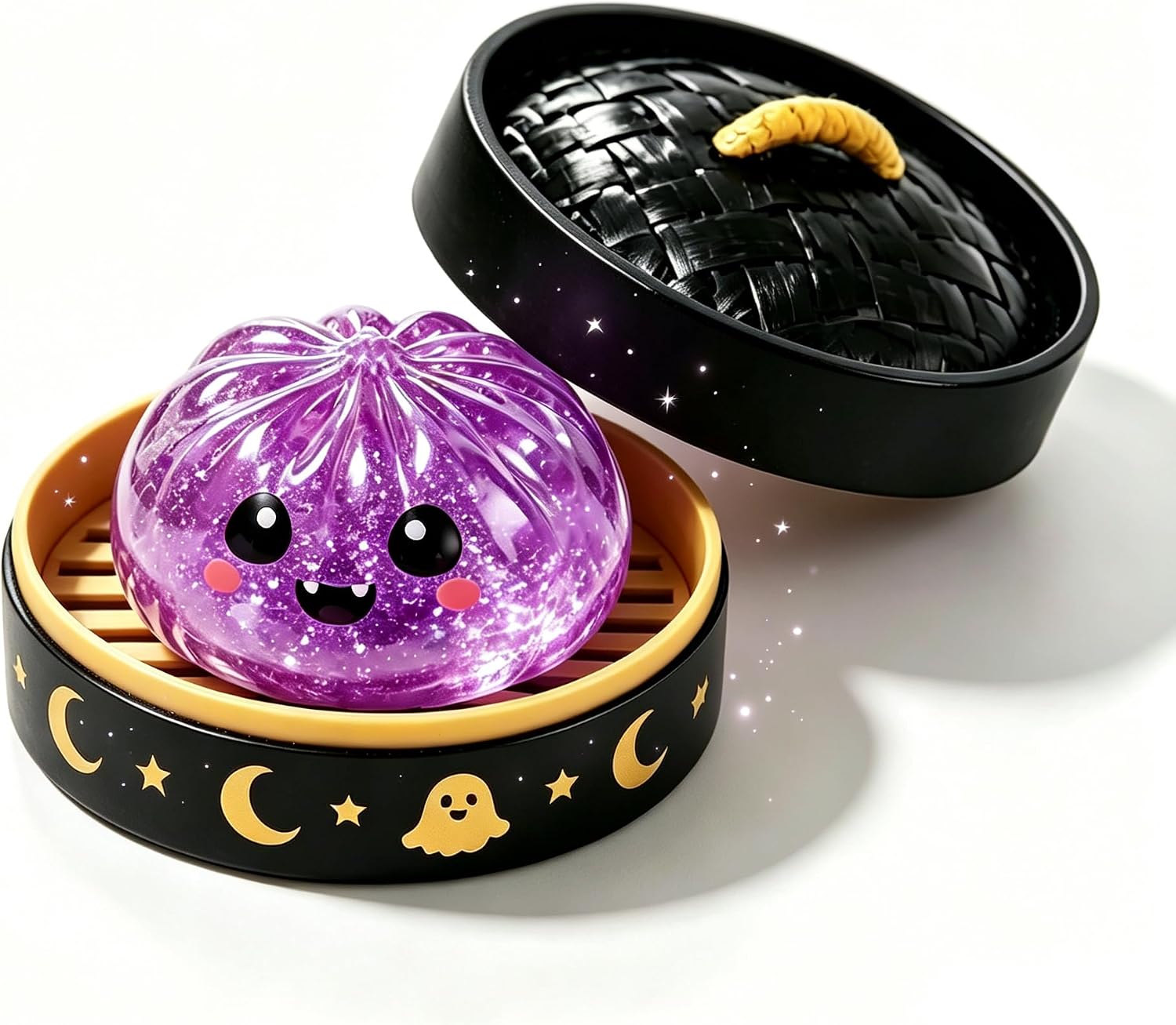 Halloween Surprise Squishy Toy, Spooky Ghost Pumpkin Fidget Sensory Toy, Stress Relief Squeeze Squishies, Halloween Party Favors for Adults,Purple Ghost