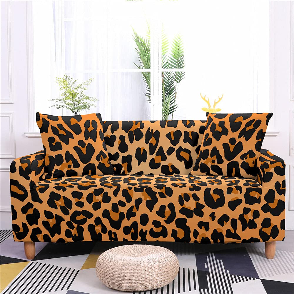 Highdi Copridivano Elasticizzato 1/2/3/4 Posti, Tropicale Stampa Copridivano Universale Fodere Copridivani Antiscivolo Sofa Protettore per Divani con Braccioli (1 posti,Foglie Verdi